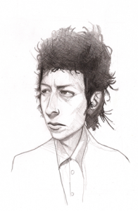 Bob Dylan Pencil Illustration