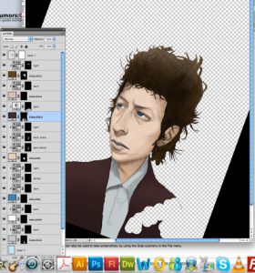 Bob Dylan Illustration Photoshop Process